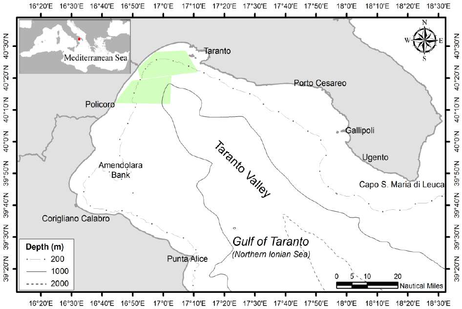 Golfo di Taranto & area di ricerca - Gulf of Taranto & research area